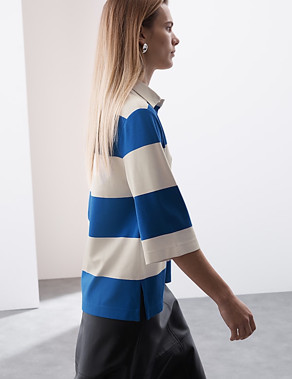Striped Relaxed Polo Shirt