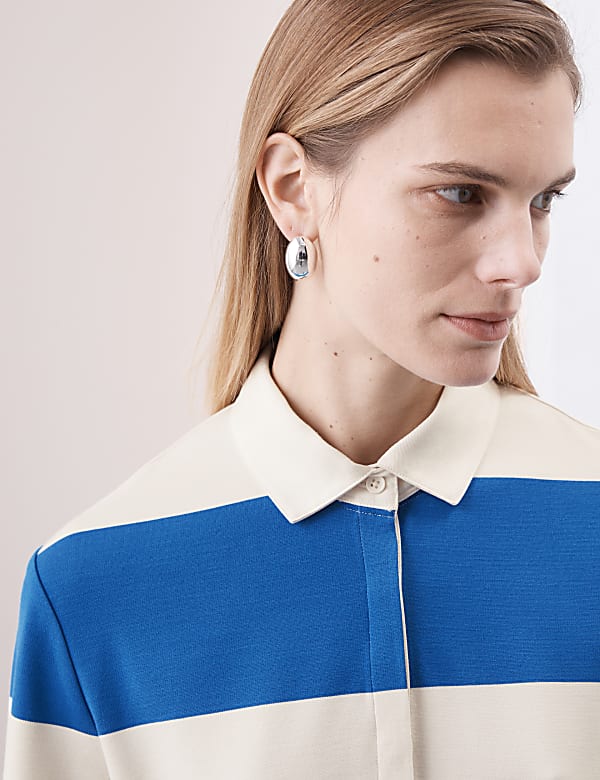 Striped Relaxed Polo Shirt