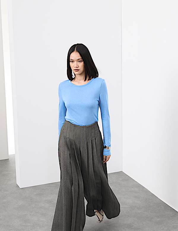 Crew Neck Top with Silk - LU