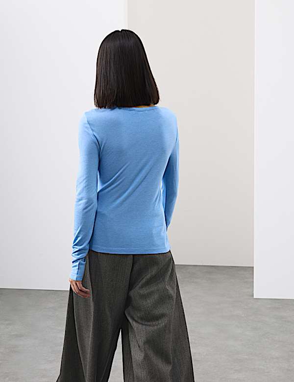 Crew Neck Top with Silk - LU