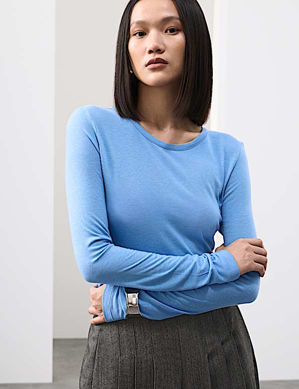 Crew Neck Top with Silk - LU