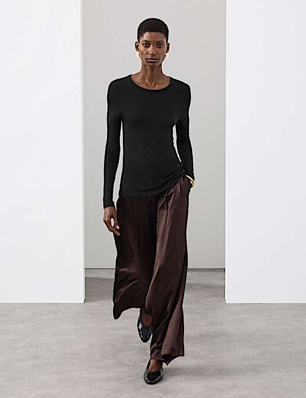 Crew Neck Top with Silk