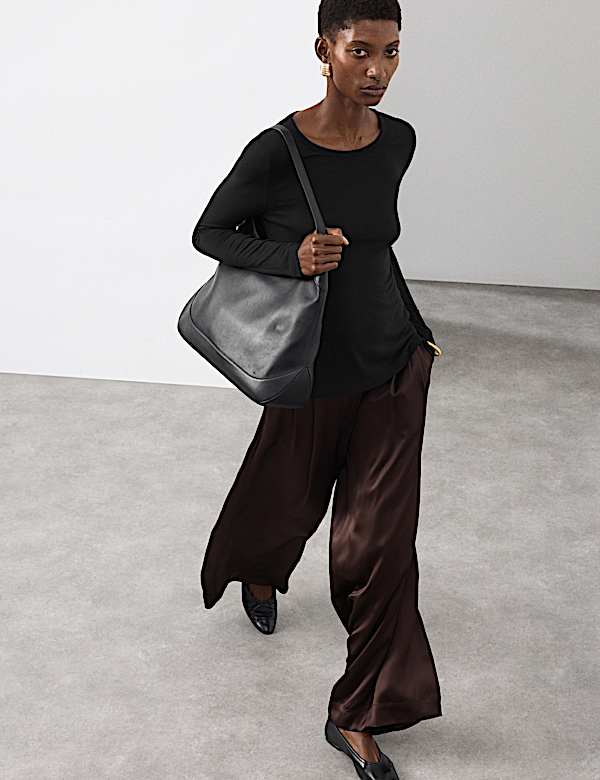 Crew Neck Top with Silk