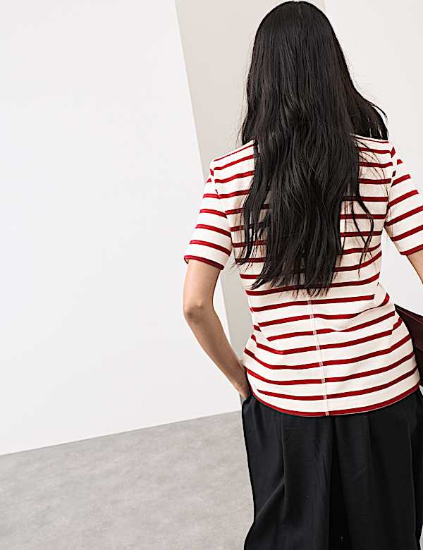 Cotton Rich Striped T-Shirt - AT