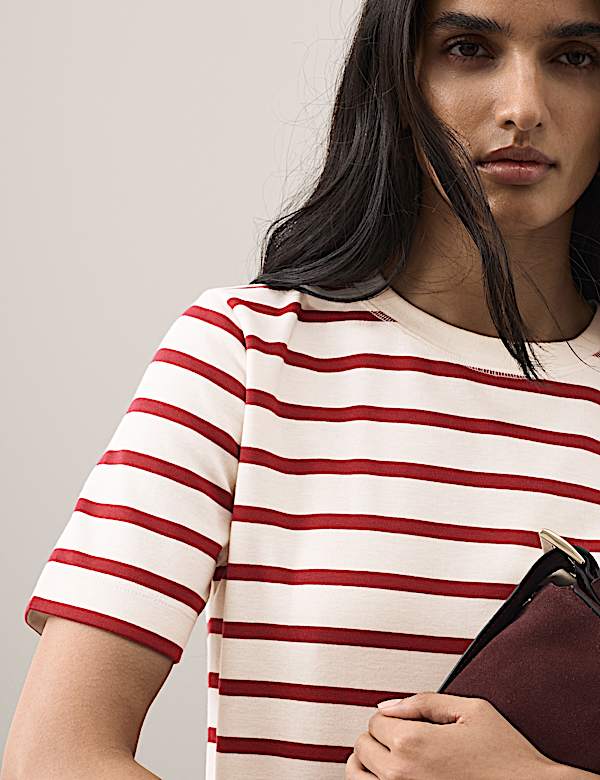 Cotton Rich Striped T-Shirt - AT