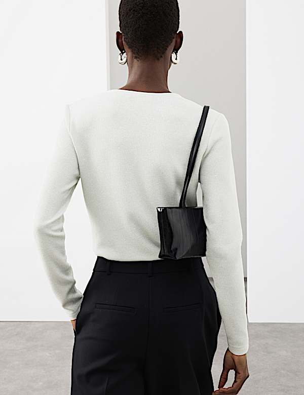 Jersey Sparkly Cut Out Top