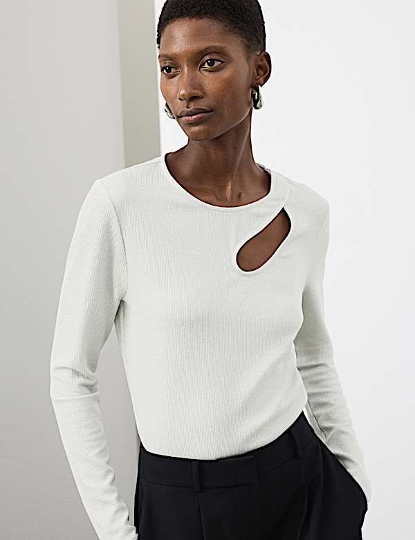 Jersey Sparkly Cut Out Top