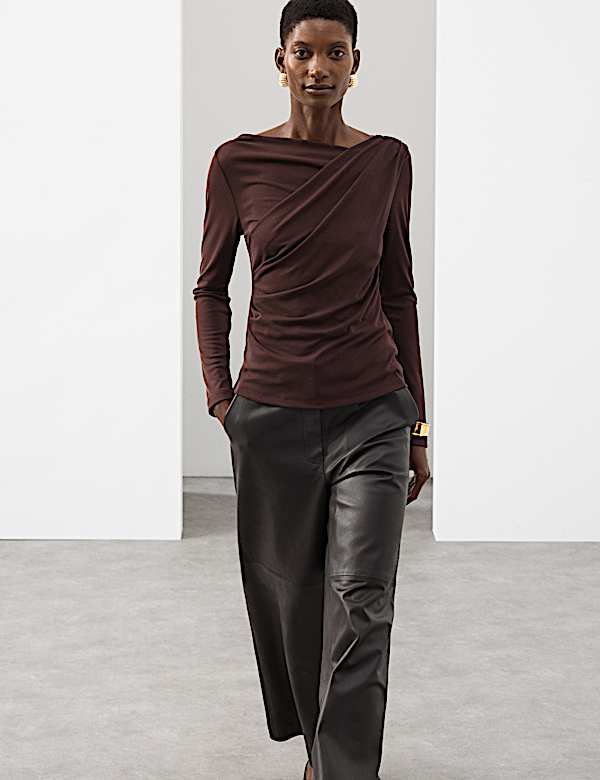 Modal Rich Draped Top - US