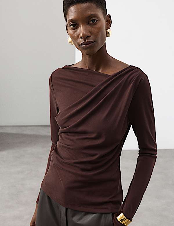 Modal Rich Draped Top - US