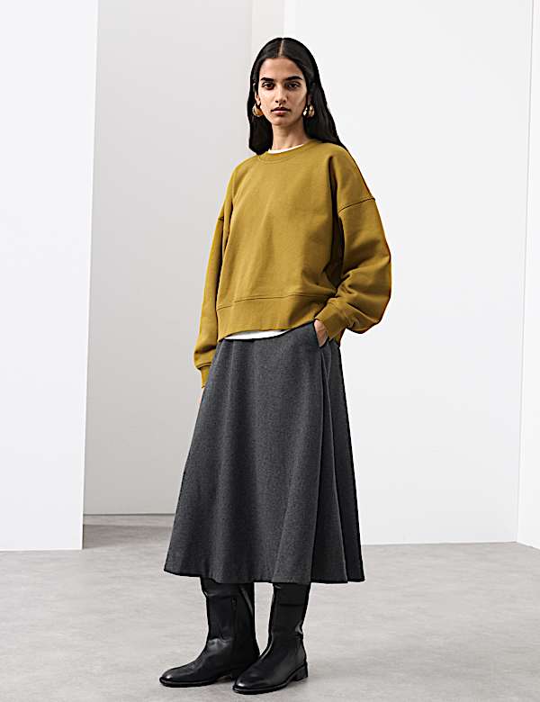 Cotton Rich Brushed Sweatshirt - HU