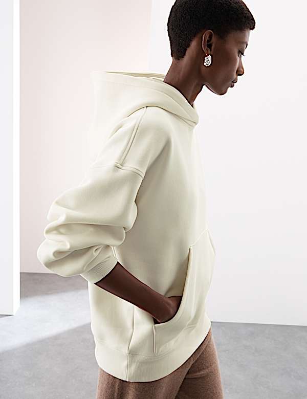 קפוצ'ון בגזרה נינוחה מתערובת כותנה - IL