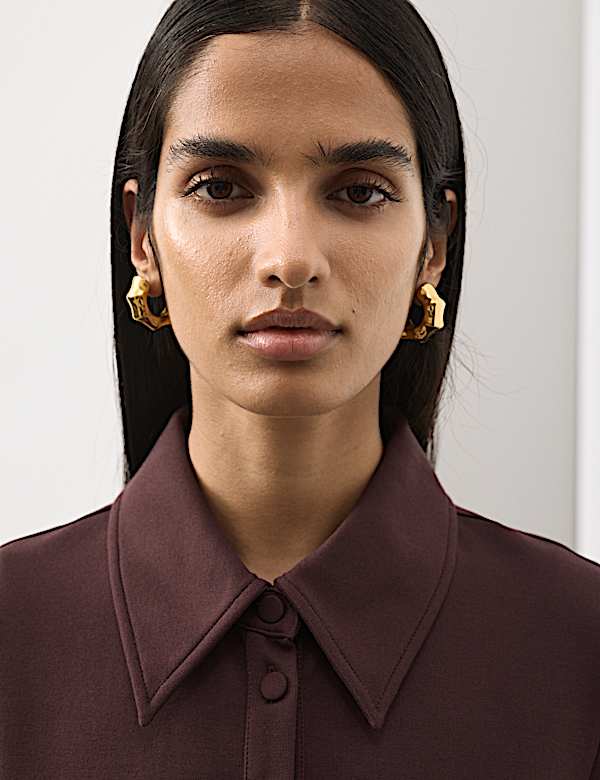 Jersey Fitted Polo Top - AL