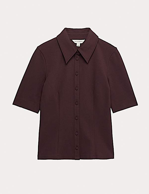 Jersey Fitted Polo Top - AL