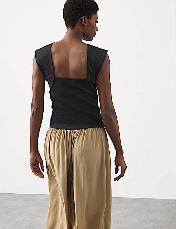 Cotton Rich Open Back Vest Top - TW