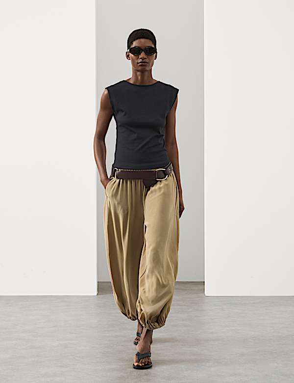 Cotton Rich Open Back Vest Top - TW