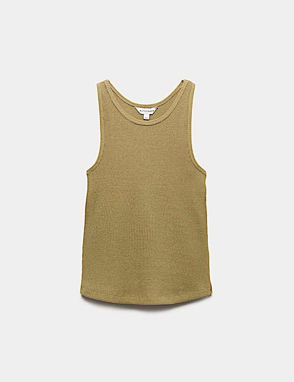 Cotton Rich Sparkly Waffle Tank Top - US