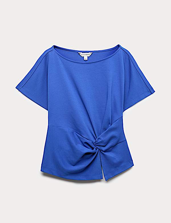 חולצת טי אסימטרית מכותנה טהורה - IL