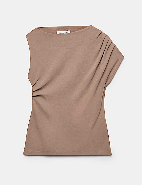 Pure Cotton Ruched Asymmetrical Top - UA