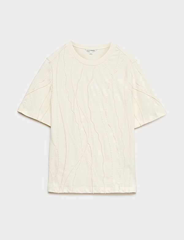 Besticktes T-Shirt aus reiner Baumwolle - AT