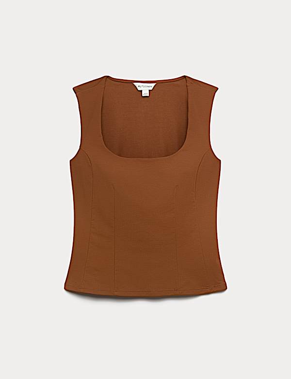 Lyocell Rich Scoop Neck Fitted Vest - SE