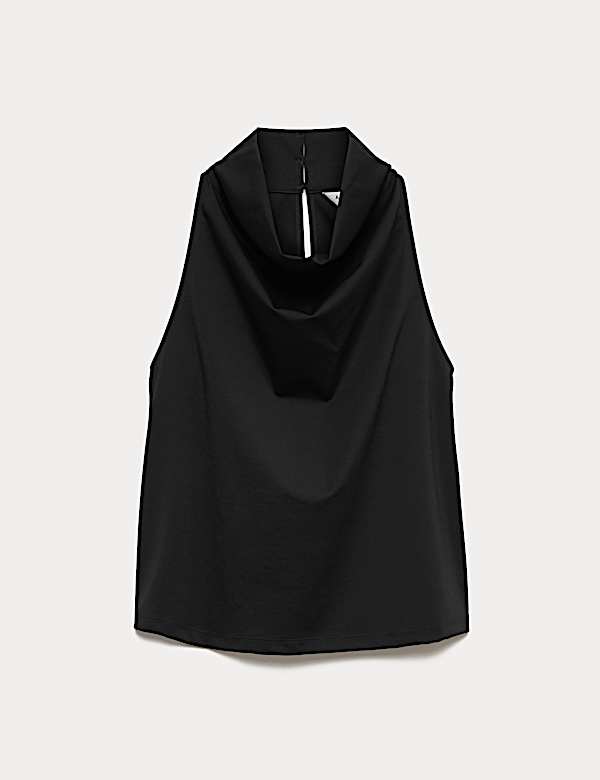 Top sans manches en lyocell &agrave; encolure drap&eacute;e - FR