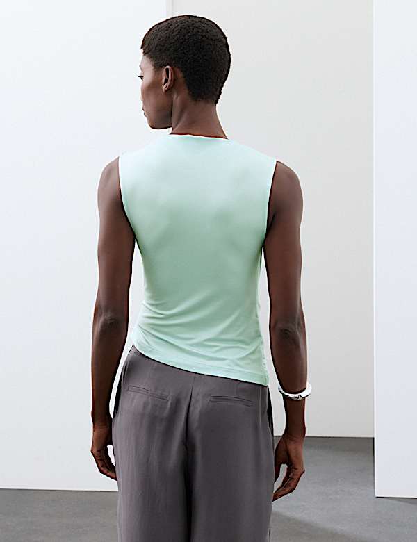 Jersey Draped Vest Top with Silk - SK