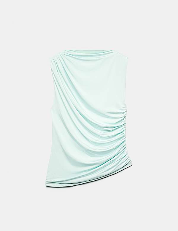 Jersey Draped Vest Top with Silk - SK