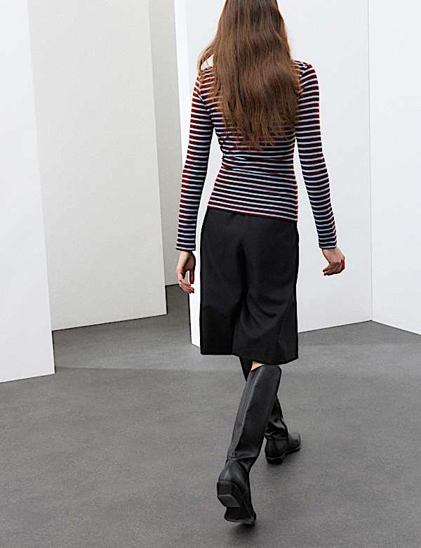 Striped Regular Fit Top with Wool - MX