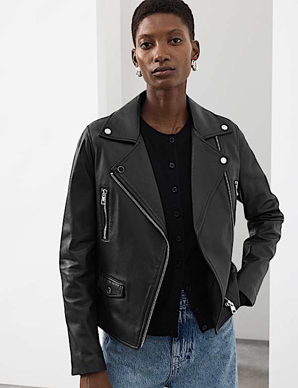 Leather Biker Jacket - TW
