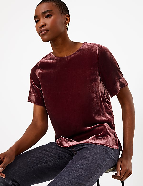Buy Velvet Relaxed Fit T Shirt at Marks Spencer