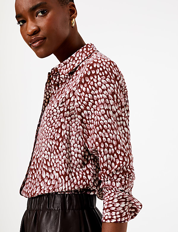 Pure Silk Printed Relaxed Fit Shirt