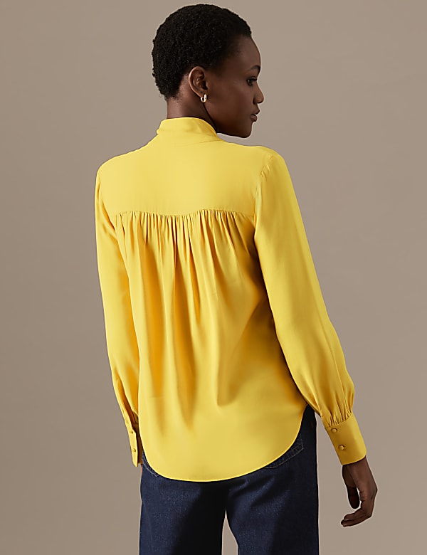 Yellow long sleeve blouse top