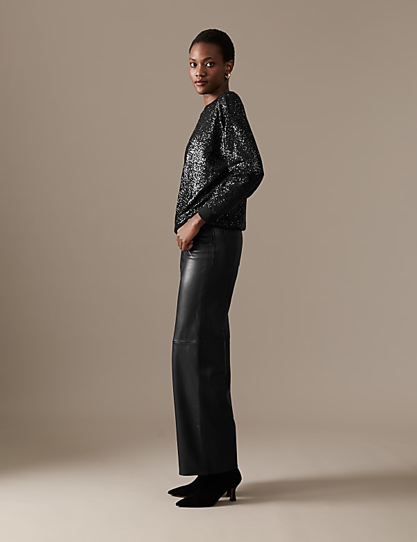 Sequin Round Neck Sweatshirt