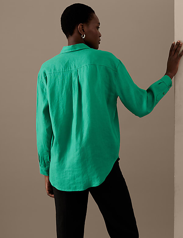 Pure Irish Linen Collared Relaxed Shirt