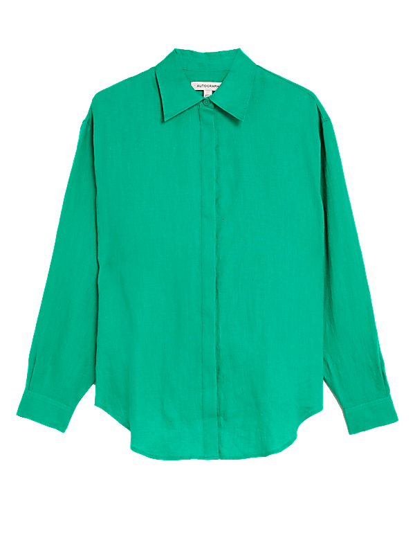 Pure Irish Linen Collared Relaxed Shirt
