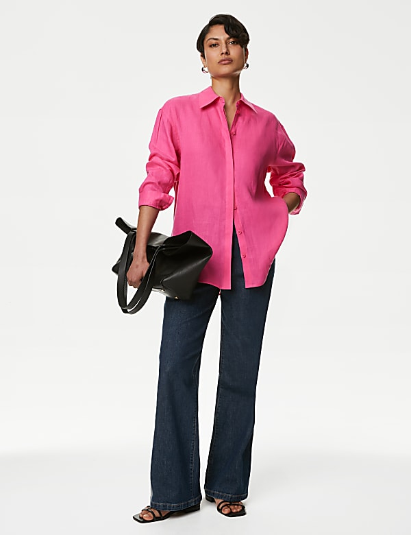 Pure Irish Linen Collared Relaxed Shirt
