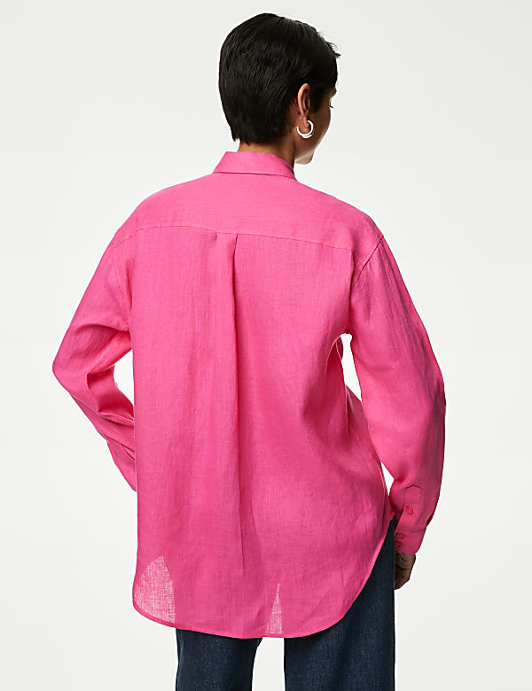 Pure Irish Linen Collared Relaxed Shirt