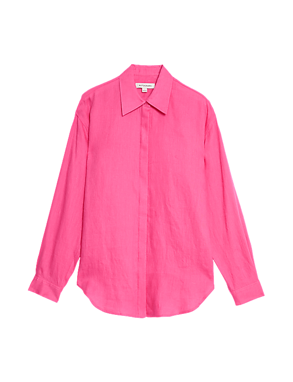 Pure Irish Linen Collared Relaxed Shirt