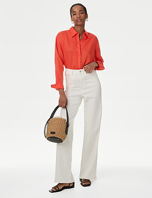 Pure Irish Linen Collared Relaxed Shirt