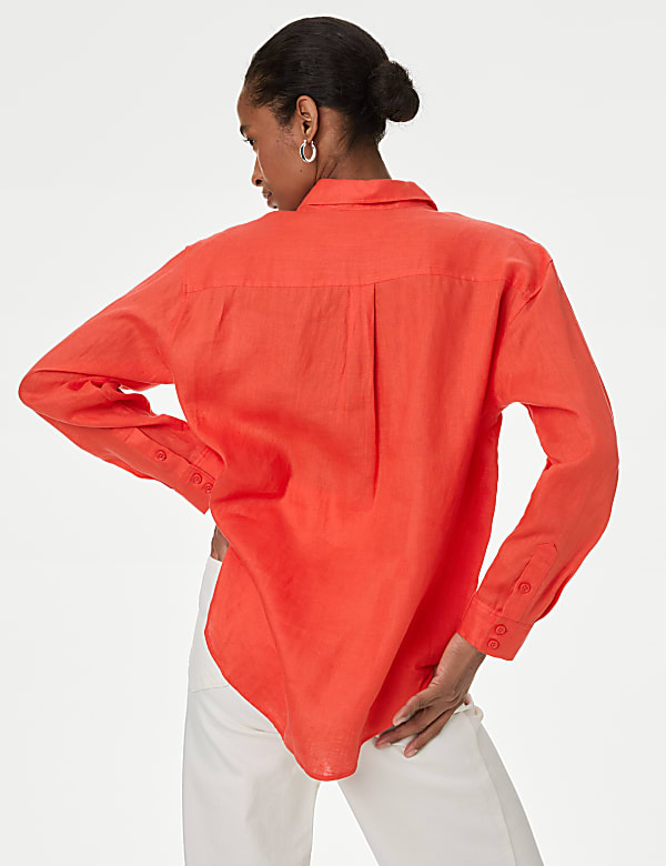 Pure Irish Linen Collared Relaxed Shirt