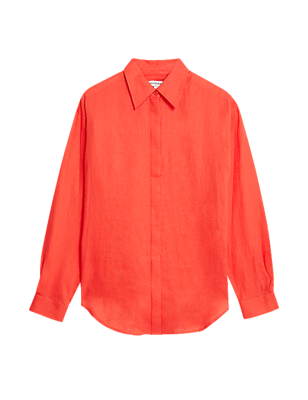 Pure Irish Linen Collared Relaxed Shirt