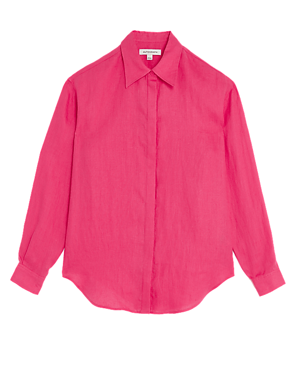 Pure Irish Linen Collared Relaxed Shirt