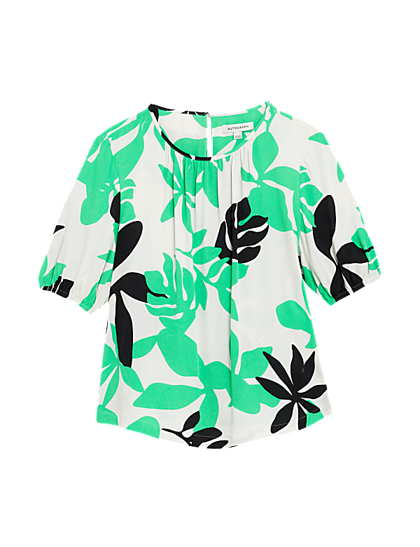 Printed Round Neck Blouse