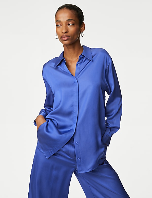 Oversized satin blouse 2025