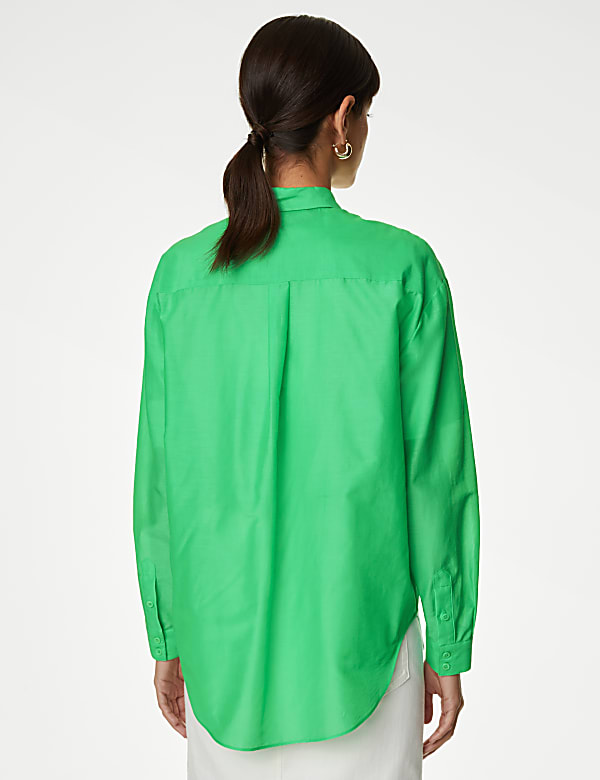 Silk Blend Collared Relaxed Shirt