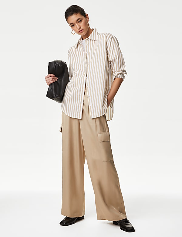 Pure Cotton Striped Collared Shirt