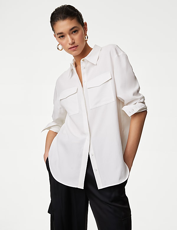 Modal Rich Collared Relaxed Utility Shirt - US