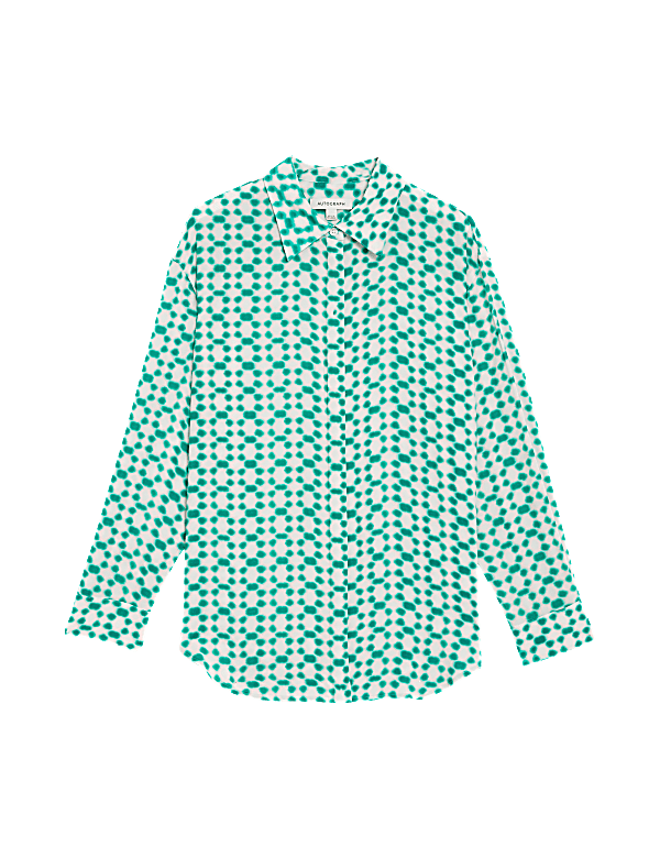 Cupro Rich Printed Collared Shirt