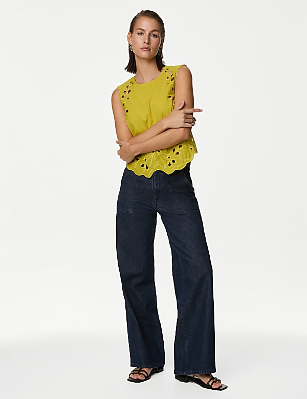 Pure Cotton Embroidered Top