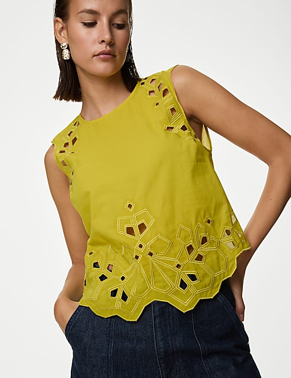 Pure Cotton Embroidered Top